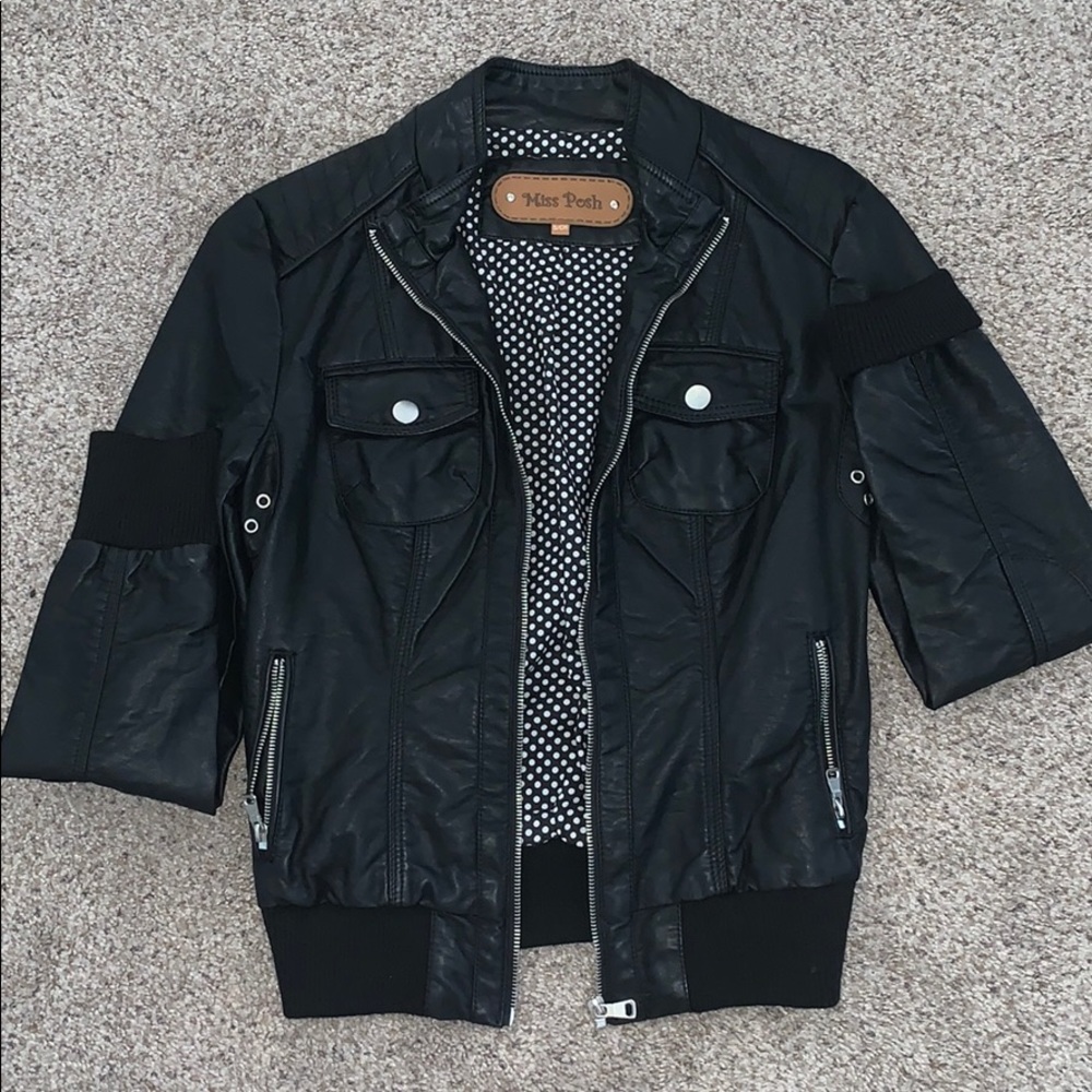 Black leather jacket